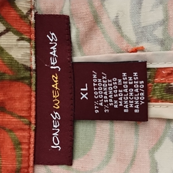 Jones NY XL Soft Fine Wale Stretch Print Cotton Corduroy Jean Jacket - Picture 7 of 16